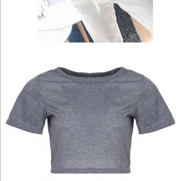 143 CROP, SHORT SLEEVE TOP - Picture 1 of 2